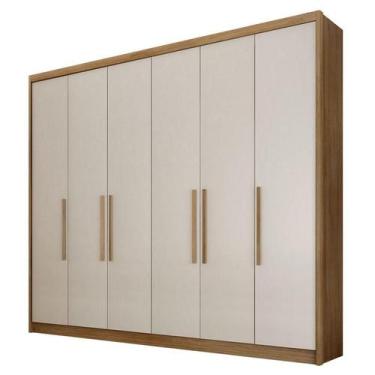 Imagem de Guarda Roupa Casal Bolonha 6 Portas 8 Gavetas Cumaru 25 Fendi  Novo Ho