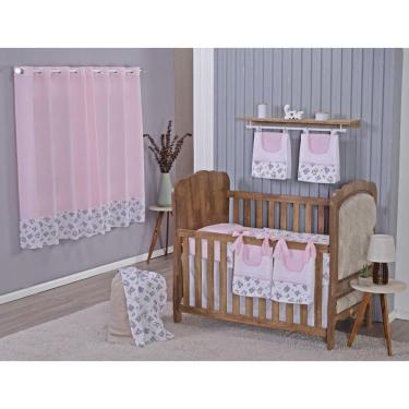 Imagem de Enxoval Bebe Kit Berço Americano Cortina Algodão Menino