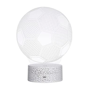 Imagem de Luz de Noite Futebol 3D Lâmpada Ilusão LED com Controle Luzes Mudando 3 7 Cores Mesa Cabeceira para Presentes Decoração