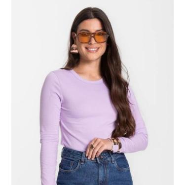 Imagem de Blusa Manga Longa Básica Select Roxo, G, Roxo