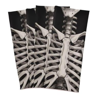 Imagem de Wassud Toalhas de cozinha Skull A Idea Toalhas de prato de cozinha pacote com 4 panos de prato macios com laço para pendurar toalha de mão de secagem rápida super absorvente toalhas de chá de mesa