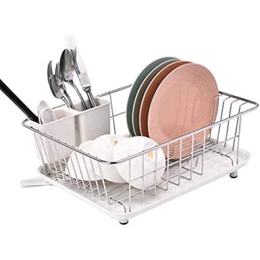 Imagem de Escorredor de louça para organização de parede de bancada com dreno, tapetes de secagem de louças, conjunto de drenos resistentes para cozinha, bancada, pratos, suprimentos de cozinha