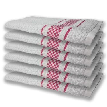 Imagem de 6 Panos De Prato Atoalhado Felpudo 370G/M² Premium Rosa