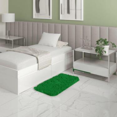 Imagem de Tapete Sala Felpudo Peludo Verde 50 X 100 Cm