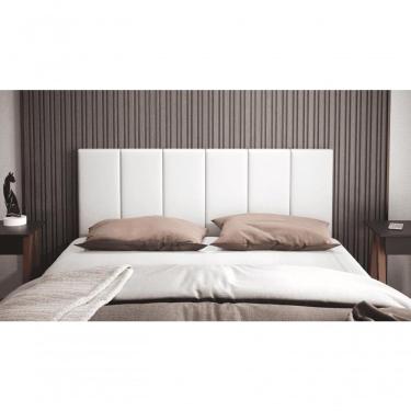 Imagem de Cabeceira Casal Clara 1,40 Almofadada Corino Branco