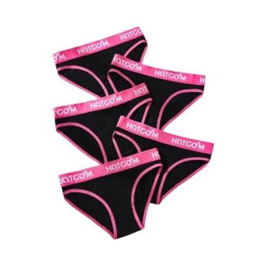 Imagem de Calcinhas Femininas De Algodão Preto, 5 Peças, Sexy, Elásticas, Respir