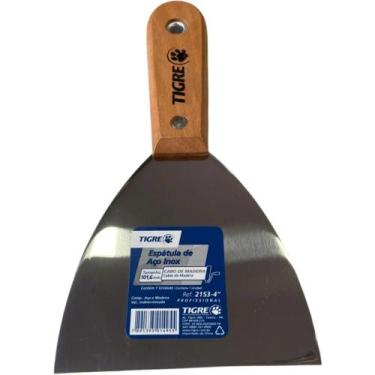Imagem de Espátula De Aço Inox 4" (101,6mm) Cb Madeira Ref.2153 Tigr - Tigre