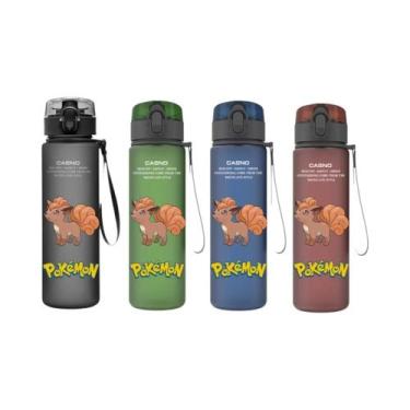 Imagem de Garrafa De Água Plástica De 560ML Do Pokémon Pikachu, Squirtle E Bulba