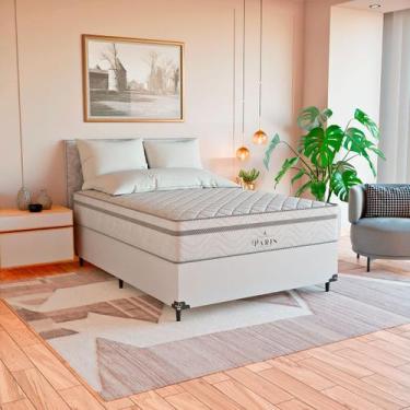 Imagem de Cama Box Casal Branco + Colchão Paris Molas Ensacadas - eShop casa, Co