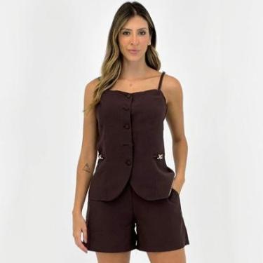 Imagem de Conjunto Secia Blusa Alça e Shorts em Tecido Feminino-Feminino