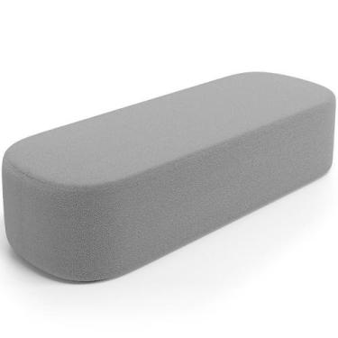 Imagem de Puff Decorativo Orgânico Para Living Quarto 140cm Doha W01 Bouclê Cinz