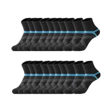 Imagem de Meias Esportivas Pretas Masculinas, 3/5/10/20 Pares, Respiráveis, Casu