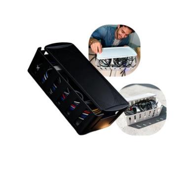 Imagem de Caixa Esconde Fios Organizadora De Cabos e Filtros De Linha Com Tampa 