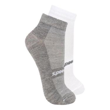 Imagem de Kit com 2 Pares de Meias Esportiva Cano Curto Speedo 8033 Colorido, Ci