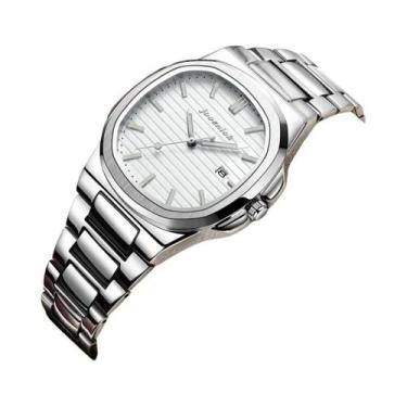 Imagem de Relógio Masculino De Quartzo Quadrado De Aço Inoxidável, Luxuoso, À Pr