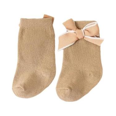 Imagem de Meias Curtas De Algodão Macio Para Meninas Com Laços Estilo Princesa S