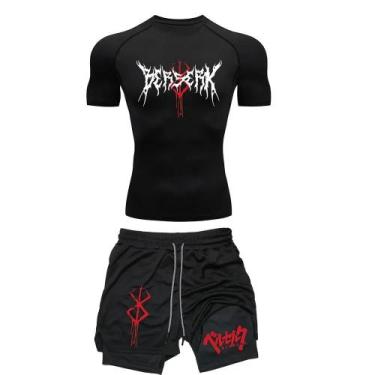 Imagem de Conjunto de Treino Esportivo Anime Berserk Masculino - Camiseta e Shor