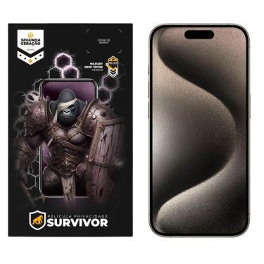 Imagem de Película para iPhone 15 Pro com Aplicador - Survivor Privacidade - Gsh