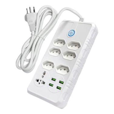 Imagem de Filtro De Linha 07 Tomadas E 04 Usb Bivolt 2 Metros Ka-7001 - NoBrand,