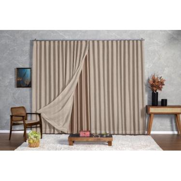 Imagem de Cortina Blackout Com Linho 4,00x2,70 Para Trilho Duplo - - Ludatex, Br
