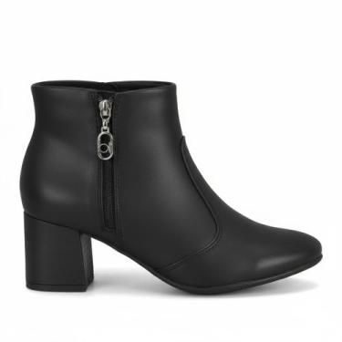 Imagem de Bota Beira Rio Feminina Napa Preto Ziper Estilo Moderno -, Preto, 36