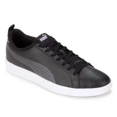Imagem de Tênis Puma Casual Smash Ace V2 Preto/Branco Masculino Adulto, 39, Pret