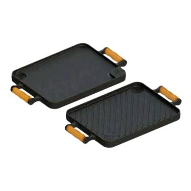 Imagem de Bifeteira 16003LB para Grelhar Carnes Ferro Fundido Chapa Dupla Face 23x28cm Uso Domestico Libaneza