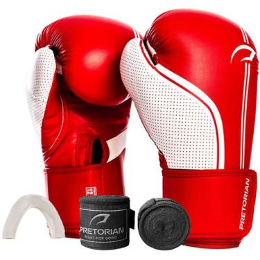 Imagem de Kit Luva de Boxe e Muay Thai First FX1 Bandagem Bucal Pretorian, Verme