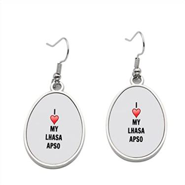 Imagem de Brinco lhasapso – I Love lhasapso para meninas – Presente de festa de aniversário dos namorados