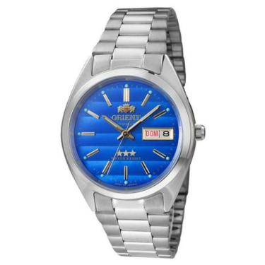 Imagem de Relógio Orient Automático Masculino Prata/Azul - 469WA3F A1SX