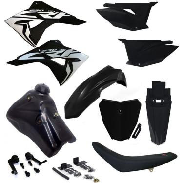 Imagem de Kit Plástico Biker Next Adaptável Crf 230 Xr 200 Xr 250 Tanque 9L 