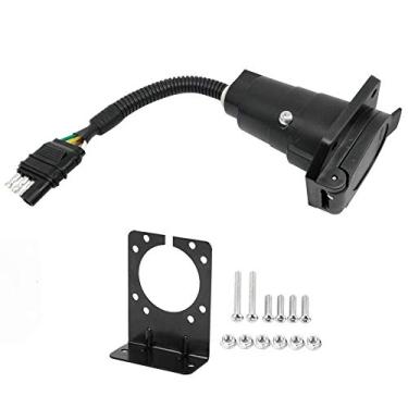 Imagem de Adaptador de soquete para reboque de 4 vias para caminhão plano de 7 vias com suporte de montagem