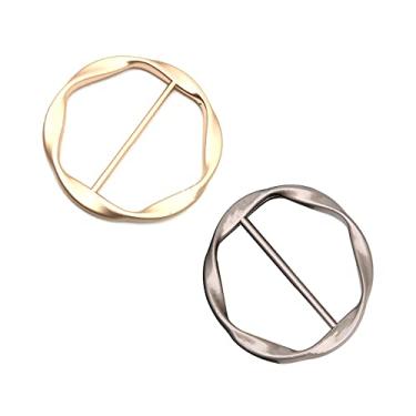 Imagem de COLORFUL BLING Conjunto de anéis de seda com clipe de anel para roupas, camisas, gravatas, fivela, para mulheres, camisetas, cachecóis, fecho de cintura, joias, ouro, prata