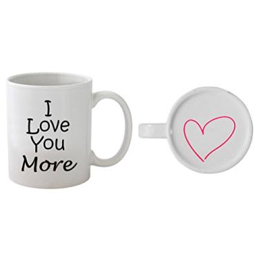 Imagem de Funny Guy Mugs Caneca de café de cerâmica I Love You More, branca, 325 ml