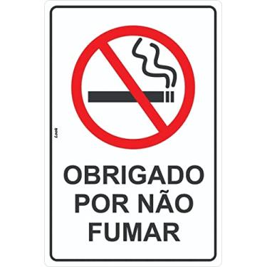 Imagem de Placa de Sinalização Proibido Fumar Obrigado Por Não Fumar