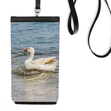 Imagem de Bolsa para celular com imagem de ganso, ciência, natureza do oceano, bolso preto