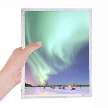 Imagem de Caderno Noite Estrelas Arctic Aurora Snow Caderno de Folhas Soltas Recarregável Diário Papelaria