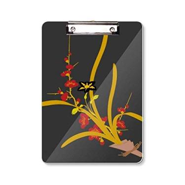 Imagem de Pintura Cultura Japonesa Flor Prancheta Pasta Bloco de Escrita Placa de Apoio A4