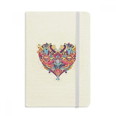 Imagem de Caderno de cartas de baralho de coração padrão geométrico oficial de tecido capa dura diário clássico