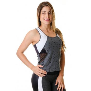 Imagem de Regata Feminina Fitness Cinza Poa Spark
