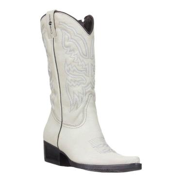 Imagem de Bota Texana Feminina Branca Bico Fino Cow Way 33300
