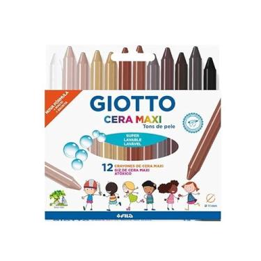 Imagem de Giz De Cera, Fila Canson, Gizao Giotto, Maxi, Tons De Pele, 12 Cores