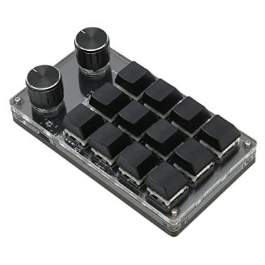Imagem de Mini Teclado USB, Teclado Mecânico Com Interruptor Azul de Uma Mão, Teclado Macro Programável USB Com Fio Com 12 Teclas 2 Botões, Luz RGB, para Designer de Jogadores de Escritório