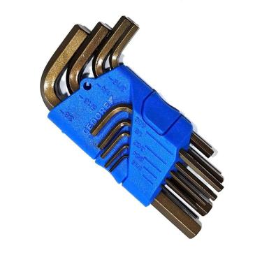 Imagem de Jogo de Chaves Allen Hexagonais Curtas Tipo L com 9 Peças 1/16`` a 3/8`` - Gedore 012154