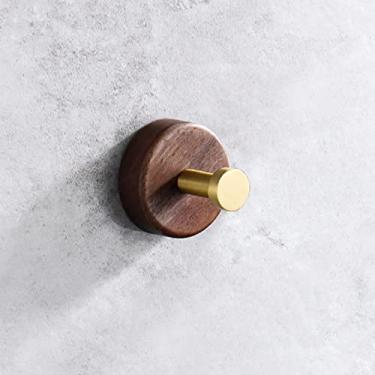 Imagem de Gancho de roupas de madeira maciça gancho de toalha de banheiro ganchos de casaco autoadesivos gancho de parede gancho de armário acessórios de banheiro, a6139gn