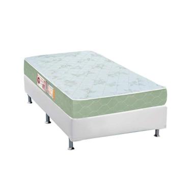 Imagem de  Cama Box Solteiro: Colchão Espuma D33 Castor Sleep Max + Base CRC Courano White(88x188)
