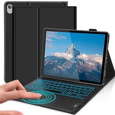 Imagem de QYiiD Capa com teclado touchpad para Lenovo Tab P11 Plus 2021 (TB-J607) e P11 2020 (TB-J606F/ TB-J606X) 11 polegadas com suporte para lápis, teclado magnético destacável com retroiluminação em 7