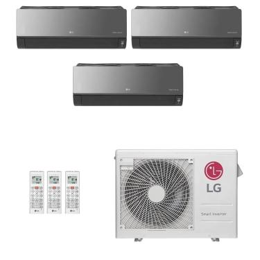 Imagem de Ar-Condicionado Multi Split Inverter LG 24.000 (2x Evap HW Artcool 9.000 + 1x Evap HW Artcool 18.000) Quente/Frio 220V