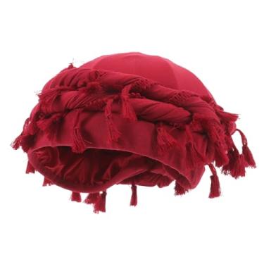 Imagem de KESYOO chapéu pulôver de borla envoltórios de turbante masculino turbante bege touca de cabelo acessórios de cabelo turbante de borla masculino homens turbante elástico torcido pendão