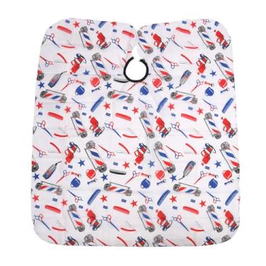 Imagem de Capa de Barbeiro Saluaqui Capa de Corte de Cabelo à Prova D'água à Prova de Manchas para Cabeleireiro, Barbear de Barba, Feita de Poliéster Durável, Decote Ajustável, Fácil de